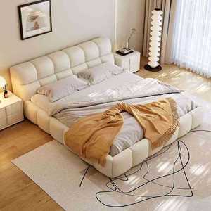 <span class=keywords><strong>Letto</strong></span> <span class=keywords><strong>matrimoniale</strong></span> (1,8m) imbottito di lusso, ecologico, moderno, minimalista, in tessuto tecnologico, color crema, famoso su Internet - Product Image 4