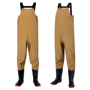 Pantalones impermeables de pesca, PVC transpirable de tela de poliéster de alta calidad, venta directa de fabricante neutral personalizada