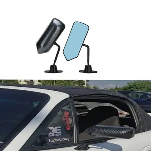 กระจกมองหลังอเนกประสงค์,กระจกคาร์บอนไฟเบอร์สีน้ำเงินสำหรับรถยนต์กระจกมองหลังรถแข่งคาร์บอนจำนวน1คู่