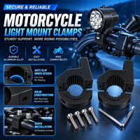 SKYEARTH Kits de fixation de barres de montage de phares tout-terrain, pinces horizontales en aluminium pour barre anti-choc, ATV, UTV, moto, noir