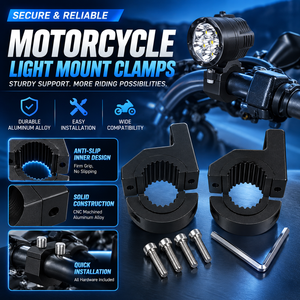 SKYEARTH Soporte de Montaje para Luces Todoterreno, Kits de Abrazaderas Horizontales de Aluminio para Jaula Antivuelco, Abrazaderas para ATV, UTV, Motocicleta, Color Negro - Product Image 1