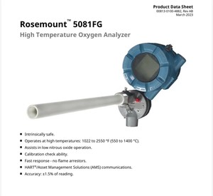 100% Nuevo y Original Analizador de Oxígeno Azul de Alta Temperatura Rosemount 5081FG, Medidor Detector de Gas de Alta Precisión para Gases de Combustión 5081FG-2110 - Product Image 1