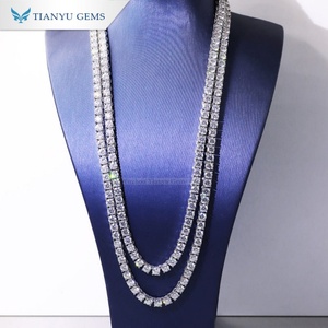 Tianyu Gems Pure White Gold Material 4,5mm Moissanite Diamonds Tennis Collar - Product Image 2