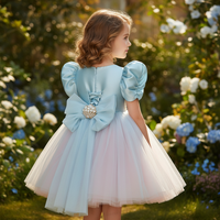 Robes de Princesse 3D à Fleurs 2025 pour Enfants, Robe de Mariage pour Bébé Fille, Robes Vertes à Manches Bouffantes avec Perles pour Anniversaire et Fête