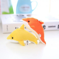Porte-clés en peluche dauphin personnalisé avec sublimation par transfert thermique, breloque animal marin, cadeau promotionnel pour événement d'entreprise, souvenir