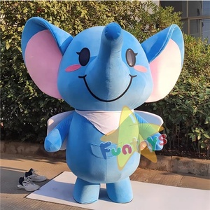 blue elephant dress Chang Hits Halter Elephant Dress Blue main image 0