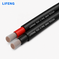 Cable Solar de Doble Núcleo TCCAA TUV 2 PfG 2642 1500V DC, Cable Fotovoltaico de Aleación de Aluminio de 2x10mm2 para Sistemas de Energía Doméstica y de Autocaravanas