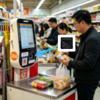 Modules de lecture de codes-barres 2D à détection automatique intégrés pour les terminaux en libre-service dans les supermarchés et autres environnements