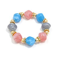 Perles irrégulières multicolores 19*18mm, bijoux en perles acryliques, bracelet pour femmes
