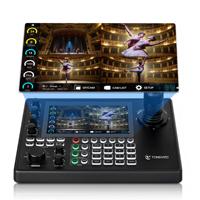Controlador de Pantalla Táctil de 4 Secciones 4K HD-MI, Controlador de Joystick PTZ 4D Multivista para Transmisión en Vivo con Múltiples Cámaras