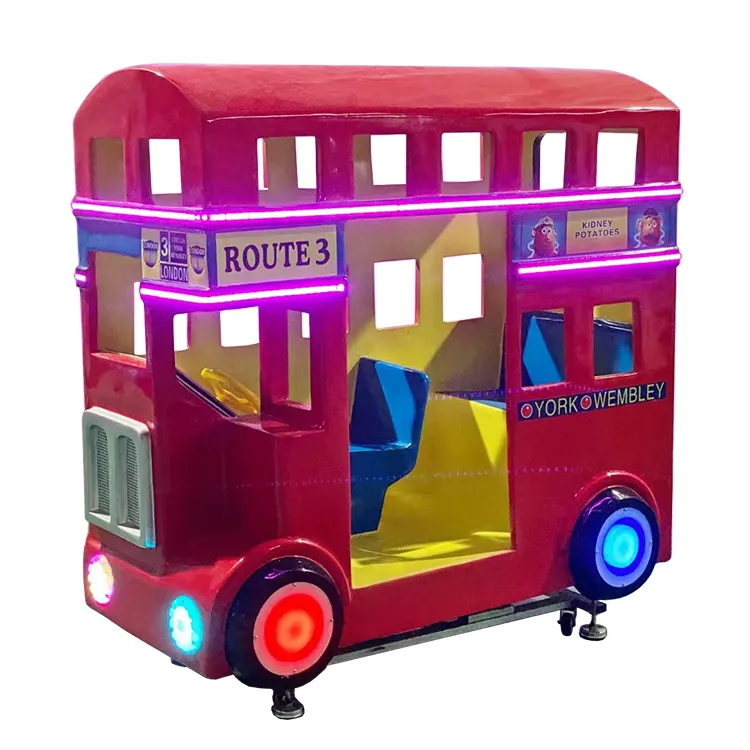 Cheap wholesale bus shaped children's playground rocking car with music