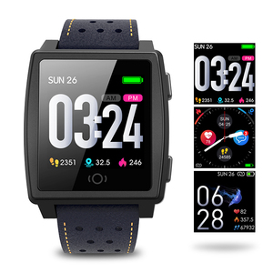 CK22 Extérieur porte en cuir bracelet <span class=keywords><strong>smartwatch</strong></span> <span class=keywords><strong>GPS</strong></span> enregistrement suivi mode multisport IP67 imperméable reloj montre-bracelet - Product Image 2