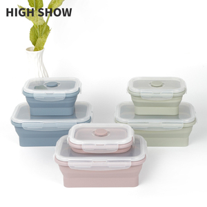 Food Silicone Storage Container Silicone Silicone Lunch Box Bpa Free Food Grade Leakproof Microwavable Collapsible Lunch Box Silicone Food Storage Container For Kid