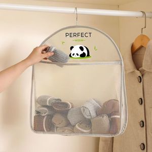 Perfect Wozun Mesh Hanging <b>Storage</b> Bag Oval Shape Hook Type Bedroom Clothing Organizer Socks Underwear <b>Storage</b> - Product Image 1