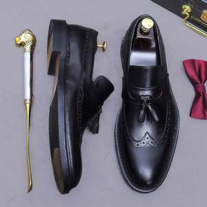 Zapatos de Hombre de Alta Gama, de Cuero Genuino, Sin Cordones, Otoñales, Impermeables, Transpirables y Suaves, Casuales de Oficina, a la Moda - Product Image 6