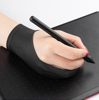 Gants anti-rejet de la paume ArtistGloves à deux doigts pour le dessin sur papier, iPad, tablette graphique, adaptés aux mains gauches et droites