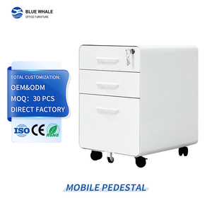 Archivador Metálico de Oficina con Ruedas, Pedestal Móvil de Acero con 3 Cajones - Product Image 1