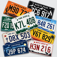 Set Papan Plat Nomor Mobil Logam Gaya Retro untuk Dekorasi Dinding Garasi, Ruang Kerja Pria, dan Bengkel Mobil