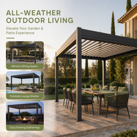 Pergola Bioclimatique en Aluminium à Lames Orientables avec Télécommande et Toit Étanche pour Villa, Jardin, Terrasse Extérieure