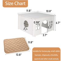 Villa en bois massif écologique pour petits animaux, cage pour hamster et maison pour hérisson, ventilée, intérieur/extérieur