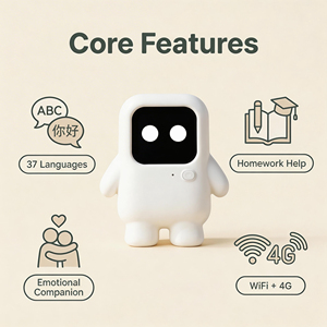 Zibby <span class=keywords><strong>Robot</strong></span> Intelligente 4G con Chatbot AI |   Giocattoli Educativi AI per Bambini con Schermo Touch, Wi-Fi, ChatGPT, Scheda SIM e Servizio OEM - Product Image 4