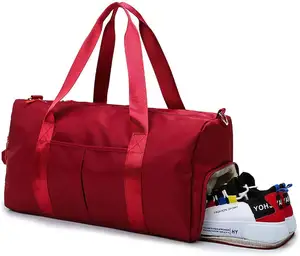 Custom Dry Wet Sport Duffel Holdall Training Yoga Travel Overnight Weekend Shoulder Tote Gym Bag With Shoes Compartment