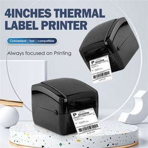 Imprimante d'étiquettes thermiques de 4 pouces, imprimante d'étiquettes de codes-barres de bureau pour la création d'étiquettes d'expédition - Product Image 1