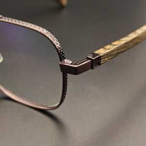 高品質ウッディ光学眼鏡フレームチタン老眼鏡眼鏡光学フレーム男性用レディース処方メガネ - Product Image 3