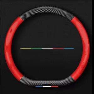 Housse de <span class=keywords><strong>volant</strong></span> de voiture en cuir et fibre de carbone pour Peugeot 3008 5008 <span class=keywords><strong>307</strong></span> 206 508 308 - Product Image 3