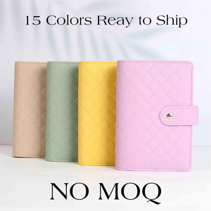 Best Seller 15 Colored A6 Quilted Pebble Grain Leather Budget <strong>Binder</strong> with 6 Gold Rings As <strong>Cash</strong> <strong>Stuffing</strong> <strong>Binder</strong> Wallets - Product Image 2