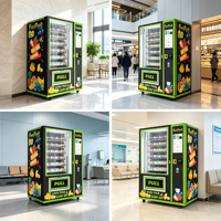 21,5 inch touchscreen kassa-loze betaalautomaat slimme salade-automaat verse fruitpot yoghurt dessert automaat selfservice kiosk