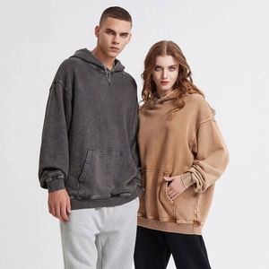 Sudadera con Capucha Vintage Personalizada con Estampado Puff, Lavada al Ácido, de 420g, 100% Algodón Terry, Estilo Urbano, Negra, Oversize, Unisex - Product Image 6