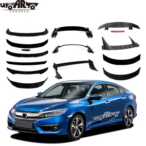 Dış aksesuarlar Honda Civic 10th nesil Sedan Hatchback 2016-2021 için arka çatı kanat Spoiler dahil