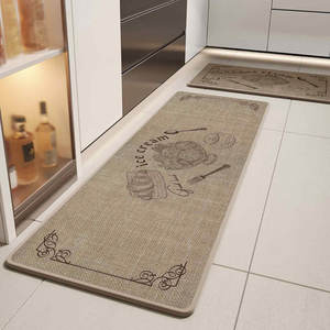 Tapete de Cocina Estilo Lino, Rectangular, Antideslizante, Absorbente, Lavable, Resistente a las Manchas, Duradero, para Uso Doméstico - Product Image 3