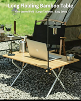 Table pliante en bambou Nan pour l'extérieur, table de camping portable pour la salle à manger à domicile, table à thé, pique-nique et voyages en voiture