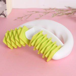 Masseur à double rouleau 14x10x4 cm avec tête de contact carrée pour la taille, les hanches, les jambes, le dos, outil de massage manuel pour la réduction de la cellulite - Product Image 1