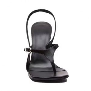 Nouvelles Sandales à Talons Aiguilles de Luxe pour Femmes 2025 – Chaussures Habillées Sexy en Cuir Noir avec Bride Fine et Légères - Product Image 3