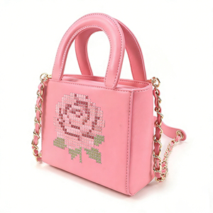 Haute qualité Mini taille femmes Rose motif sac à main nouveau Design à la mode bandoulière sac à bandoulière chaînes lettre pour petit été - Product Image 5