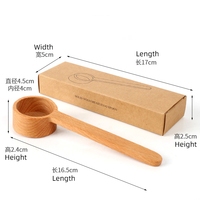 Petite cuillère à café en bois de 16.5cm cuillères à mesurer polyvalentes pour le café moulu thé sucre assaisonnement pour les fêtes en matériau PC