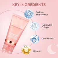 Masque de nuit hydratant et raffermissant au collagène, marque privée, avec pinceau, soin coréen peel-off pour le visage