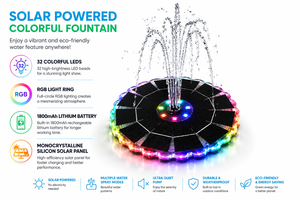 Fontana Solare Automatica con Batteria di Backup per 4 Ore <span class=keywords><strong>e</strong></span> Luce RGB per Giardino Esterno <span class=keywords><strong>e</strong></span> Laghetto - Product Image 4