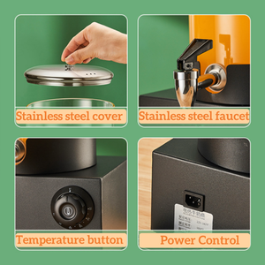 7L + 7L refrigerou o distribuidor de vidro da bebida do distribuidor quente comercial do leite do tanque do dobro do distribuidor do suco de fruto - Product Image 6