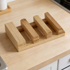 Escurridor de Bambú Rectangular Multifuncional, Base de Almacenamiento para Cocina, Ecológico - Product Image 1