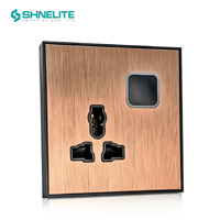 Interrupteur mural électrique personnalisable 10A avec panneau en aluminium et lumière LED, prix usine