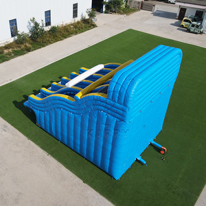 Parque Acuático Inflable Gigante Comercial Estimulante de 33 pies, Tobogán Acuático Inflable Multicarril Azul con Piscina para Adultos - Product Image 5