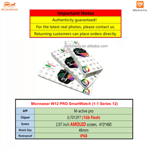<span class=keywords><strong>Reloj</strong></span> Inteligente Microwear S12 de 48 mm con Pantalla Grande de 2.11 Pulgadas, Sensor de Ritmo Cardíaco, Respuesta a <span class=keywords><strong>WhatsApp</strong></span>, Serie S10 - Product Image 4