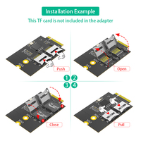 TISHRIC Dual TF Card ke M.2 NGFF Key B Adapter Board Mendukung M2 SSD 3042 3052 USB Bus Versi Baru Pengontrol Kartu M2 NGFF TF
