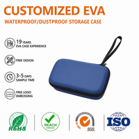 Étui de rangement portable noir en EVA étanche pour produits numériques, avec fermeture éclair, résistant à l'humidité et aux rayures, poche en maille élastique