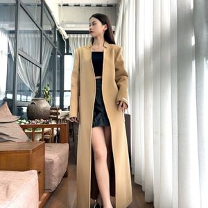 Elegante Abrigo de Mezcla de Lana de Manga Larga - Product Image 1