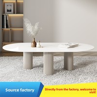 Table à manger ovale en ardoise moderne et durable, conçue pour les salons et appartements compacts, meubles pour la maison